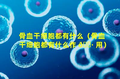 骨血干细胞都有什么（骨血干细胞都有什么作 🌷 用）